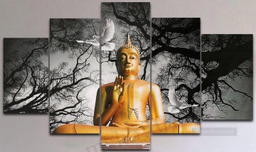 Establecer grupo Painting - Buda y paloma en paneles escenográficos.